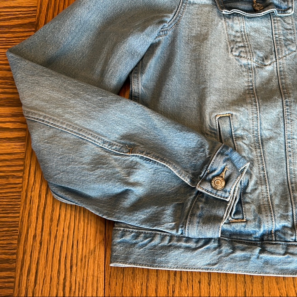 LOFT Casual Light Blue Jean Jacket Western Rivet Buttons - Picture 3 of 11